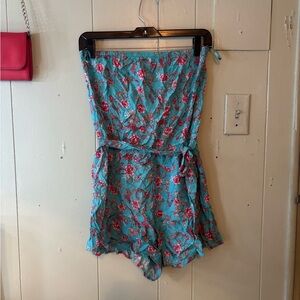 BeBop Teal and Pink Floral Women's Shorts